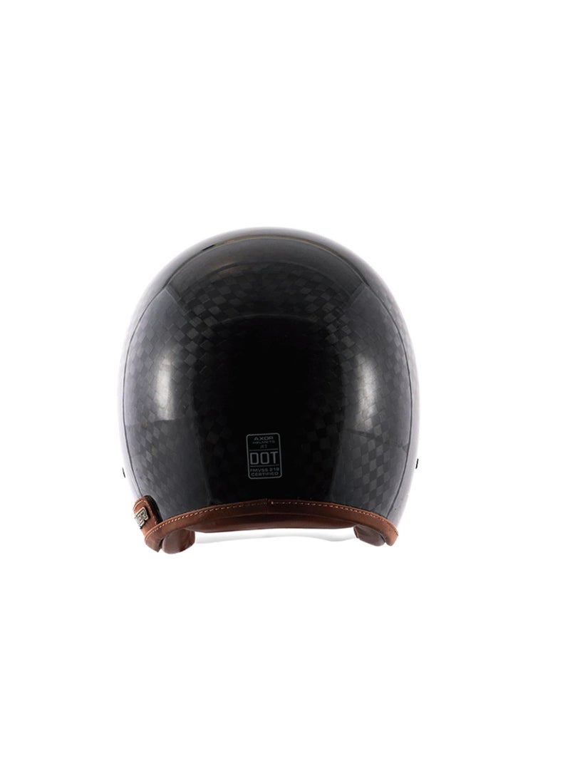 AXOR - Axor Retro Jet Big Checks Carbon With Bubble Visor Helmet - Image 1