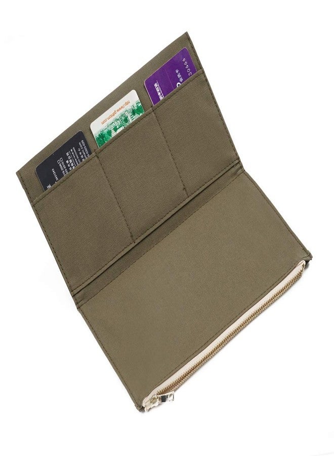 Moterm Canvas Zipper Pocket for Travelers Notebook, 1 Insert Pouch Refill for TN Accessories Standard Size Paper Card Holder Storage Bag (Olivegreen) - Image 1