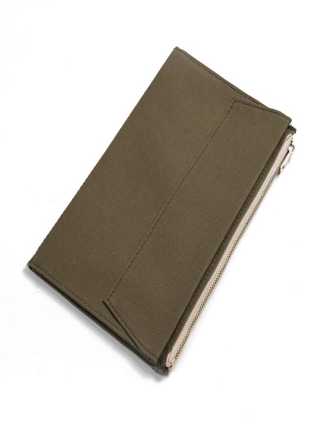 Moterm Canvas Zipper Pocket for Travelers Notebook, 1 Insert Pouch Refill for TN Accessories Standard Size Paper Card Holder Storage Bag (Olivegreen) - Image 4