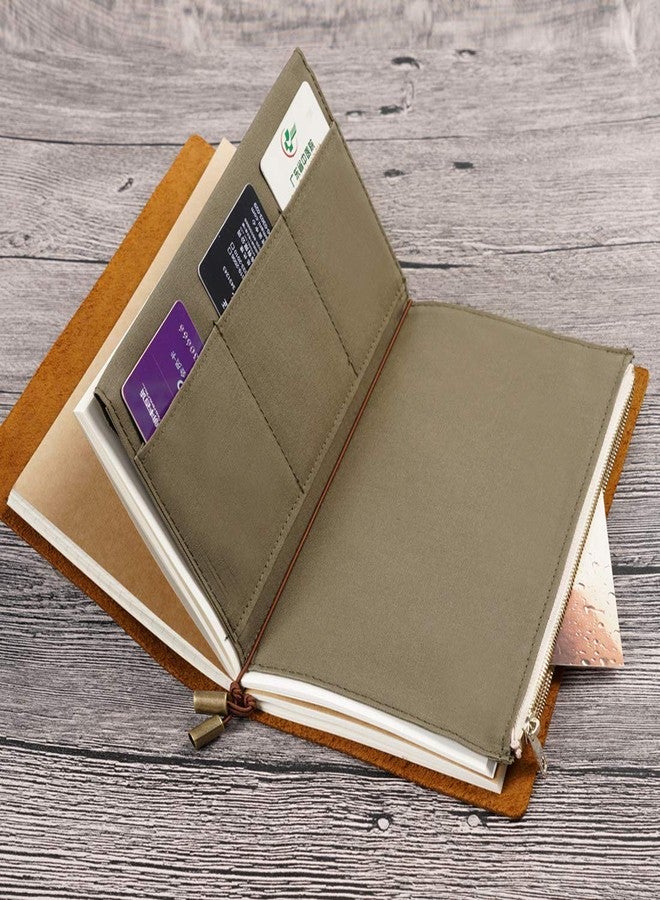 Moterm Canvas Zipper Pocket for Travelers Notebook, 1 Insert Pouch Refill for TN Accessories Standard Size Paper Card Holder Storage Bag (Olivegreen) - Image 5