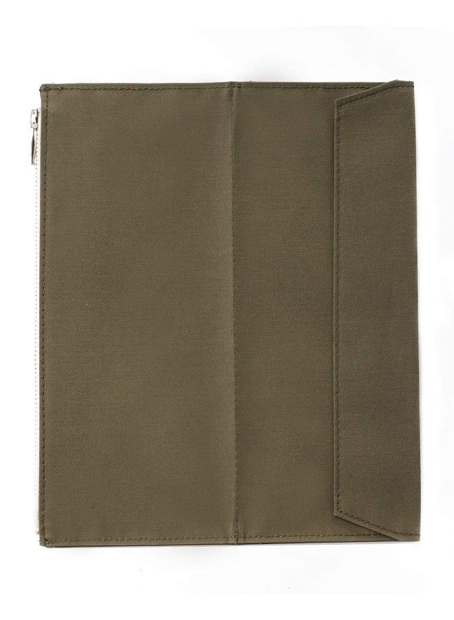 Moterm Canvas Zipper Pocket for Travelers Notebook, 1 Insert Pouch Refill for TN Accessories Standard Size Paper Card Holder Storage Bag (Olivegreen) - Image 3