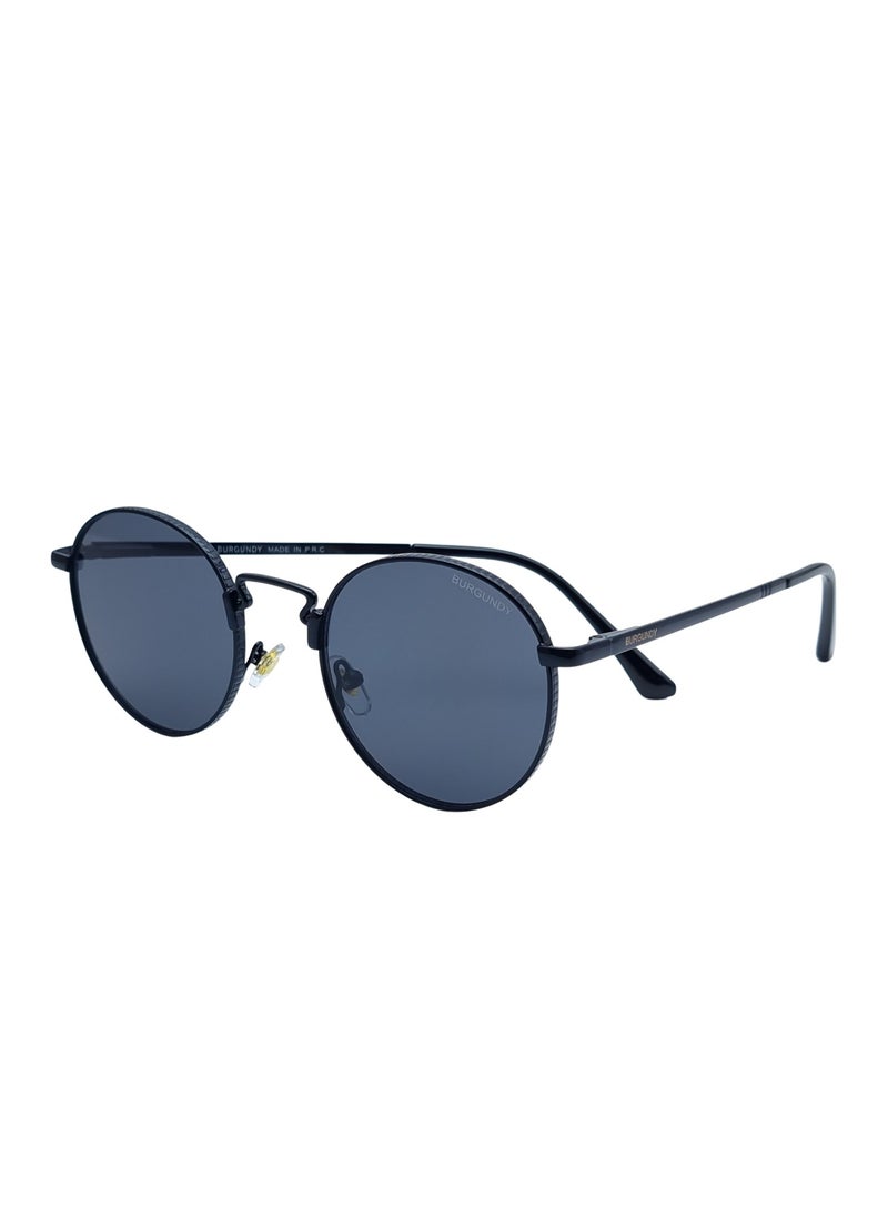 BURGUNDY BURGUNDY Unisex  Panto Sunglasses  - Image 1