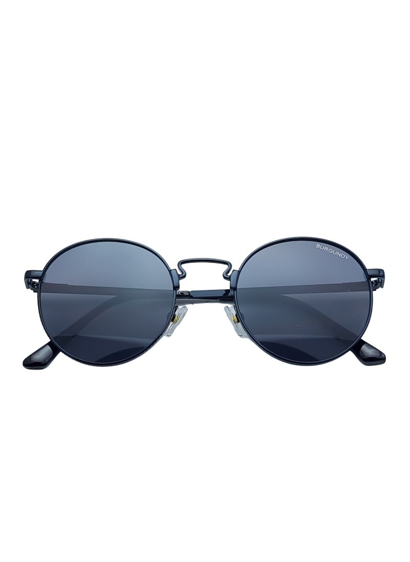 BURGUNDY BURGUNDY Unisex  Panto Sunglasses  - Image 3