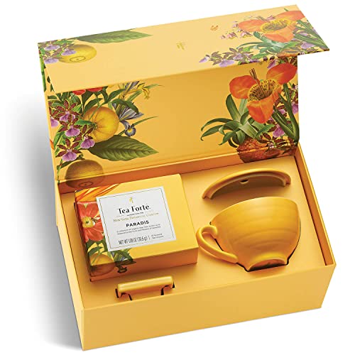 Tea Forte Gift Set with Cafe Cup Tea Tray Mini Presentation Box with 10 Handcrafted Pyramid Infuser Tea Bags Paradis Tea - Image 5