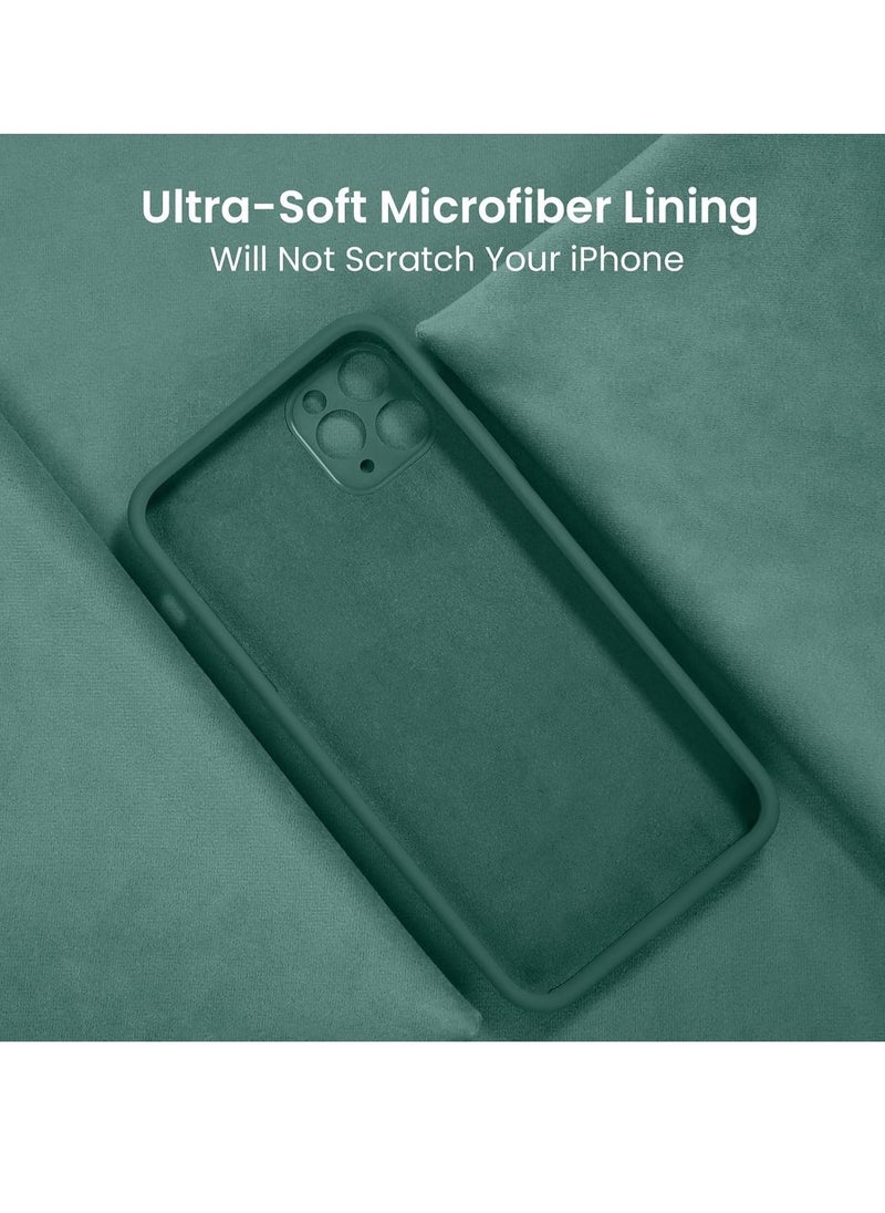 Raxoom Upgraded Silicone Case for iPhone 12 Pro 6.1" - Midnight Green, Enhanced Camera Protection, Soft Anti-Scratch Microfiber Lining - Image 4