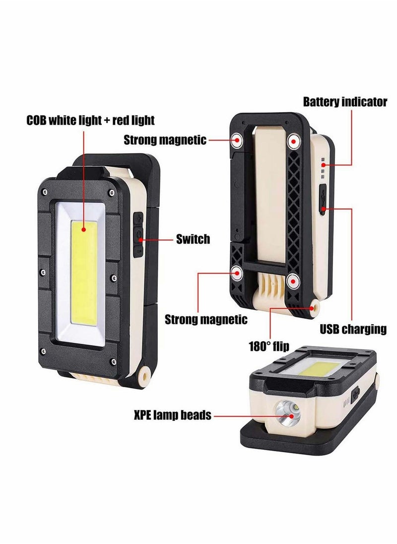 LED Work Light, Magnetic Rechargeable COB Inspection Lamp Magnetic Work Light with Hanging Hook, 4 Lighting Modes, Job Site Lighting for Car Repairing Emergency Camping Mountain Climbing - pzsku/ZF8C32E7DF417D2EF30D4Z/45/_/1695822934/69b27eb7-a9e0-4e37-a57e-bf3492e4819f