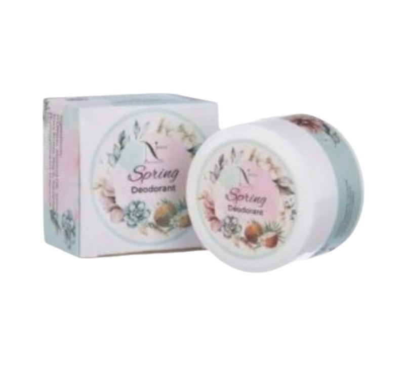 Spring Natural Deodorant Cream 50ml - Enriched with Shea Butter, Cocoa Butter & Almond Oil - Long-lasting Protection & Gentle Skin Care. - Image 1