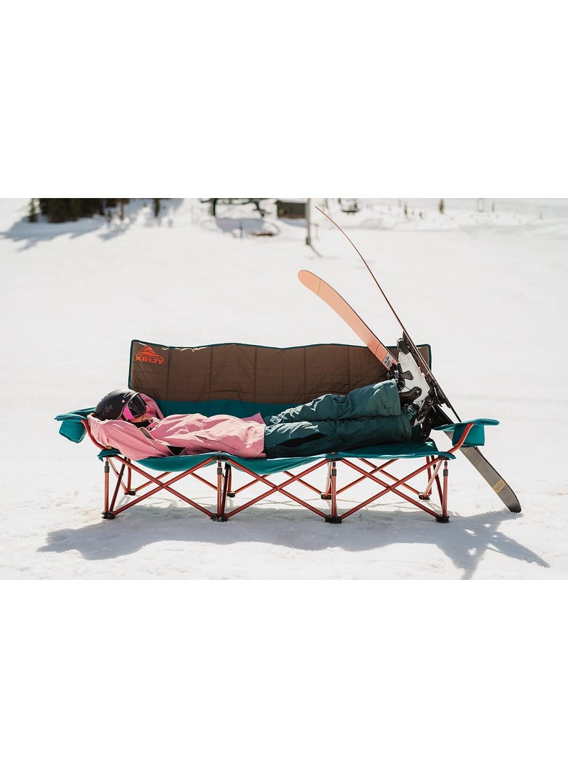 Kelty Kelty Lowdown Couch  3 Person Capacity Camping Chair Extra Large and Sturdy Bench for Campsites Soccer Games and Backyard Parties with Cup HoldersArm Rest Polyester Deep LakeFallen Rock  - Image 2