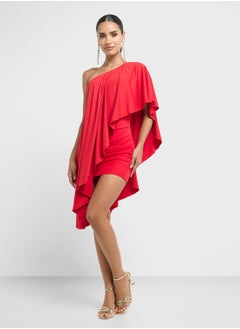 Ginger One Shoulder Assymetric Pleated Dress  - Image 1