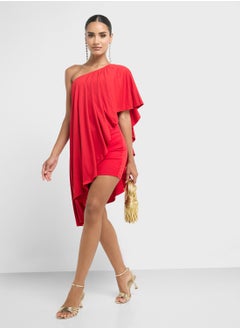 Ginger One Shoulder Assymetric Pleated Dress  - Image 4