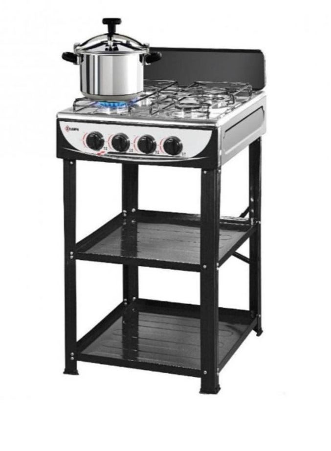 موقد غاز أربعة شعلات ستانلس ستيل مثالية للاستخدام المنزلي والتخييم