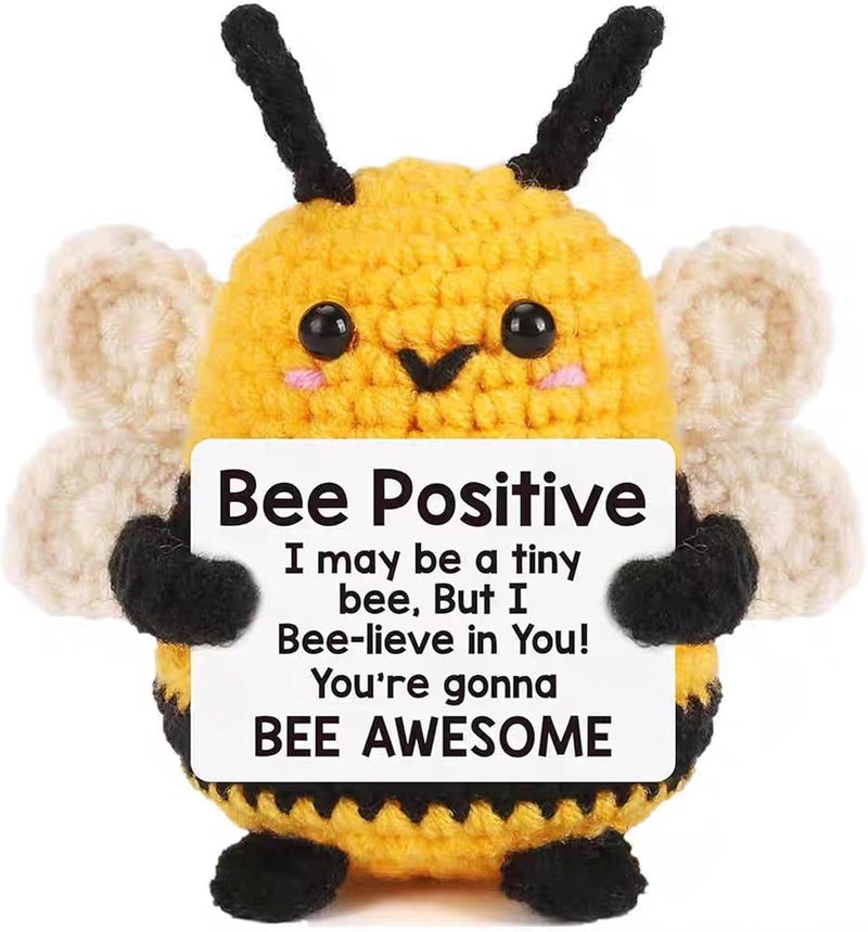 Aeenioy 1 Piece, Crochet Toys, Bee Soft Toy, Cute Handmade Gift for Women, Men, Friends, Desk Decor, Home Decor, Stress Relief Companion, Travel Buddy - Image 1