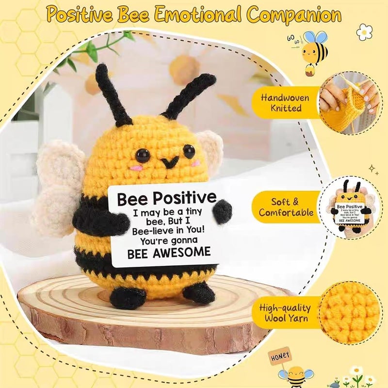 Aeenioy 1 Piece, Crochet Toys, Bee Soft Toy, Cute Handmade Gift for Women, Men, Friends, Desk Decor, Home Decor, Stress Relief Companion, Travel Buddy - Image 3