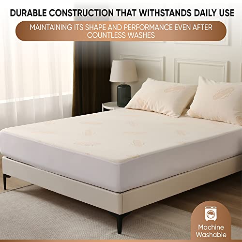 MATTSHIELD ORIGINAL Waterproof Organic Mattress Protector Queen - Organic Cotton Breathable Mattress Pad Cover - 250 GSM Comfort - Deep Pocket - Fitted Comfort - Image 4