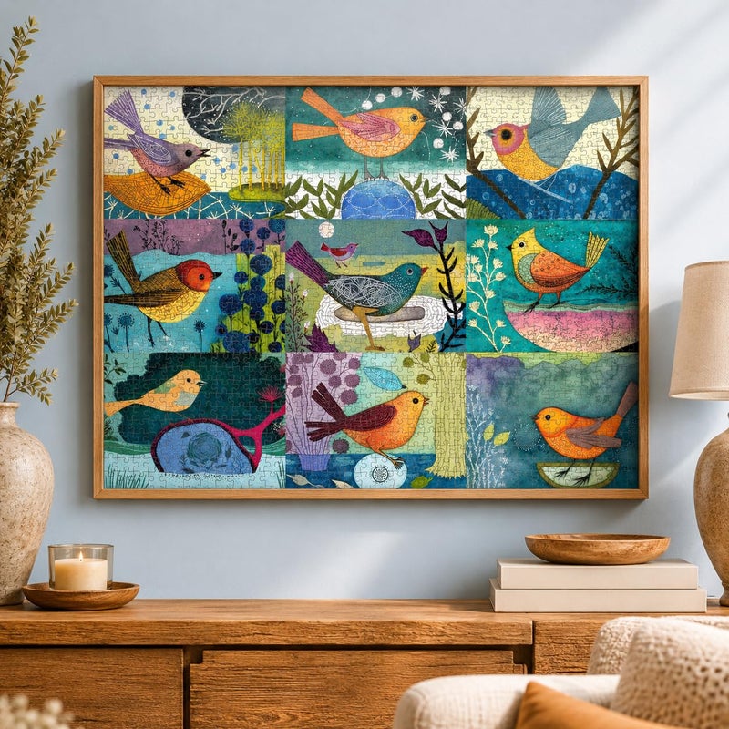 Cross & Glory - Festival of the Nine Birds - 1000 Piece Jigsaw Puzzle for Adults | Colorful Bird Collage Artwork | Premium Ribbon-Cut Puzzle with Satin Finish - Image 3