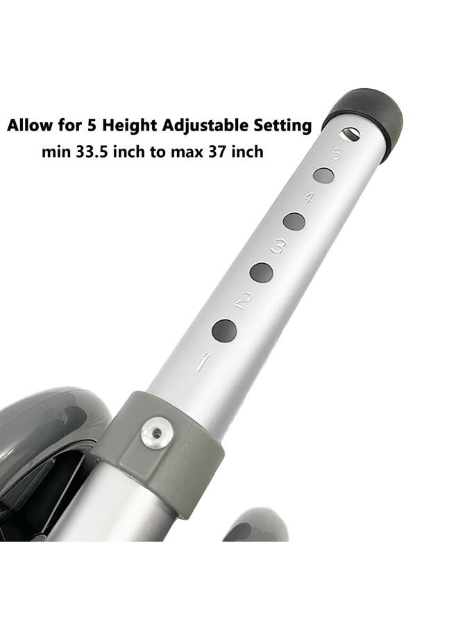 MESINURS Walker Wheels Replacement Feet for Folding Medical Walker Accessories Parts Kit, Front and Back Safety Wheel, 5 Inch Wheels with Brake - Image 3