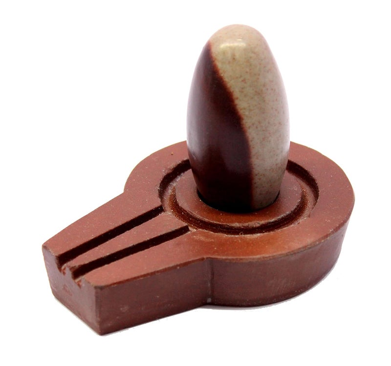 ESPLANADE ESPLANADE Narmadeshwar Shivling Shiva Lingam Narmada Stone Jaladhari Narmada Stone for Temple Mandir Home Brown 425 Inches Religious - Image 1