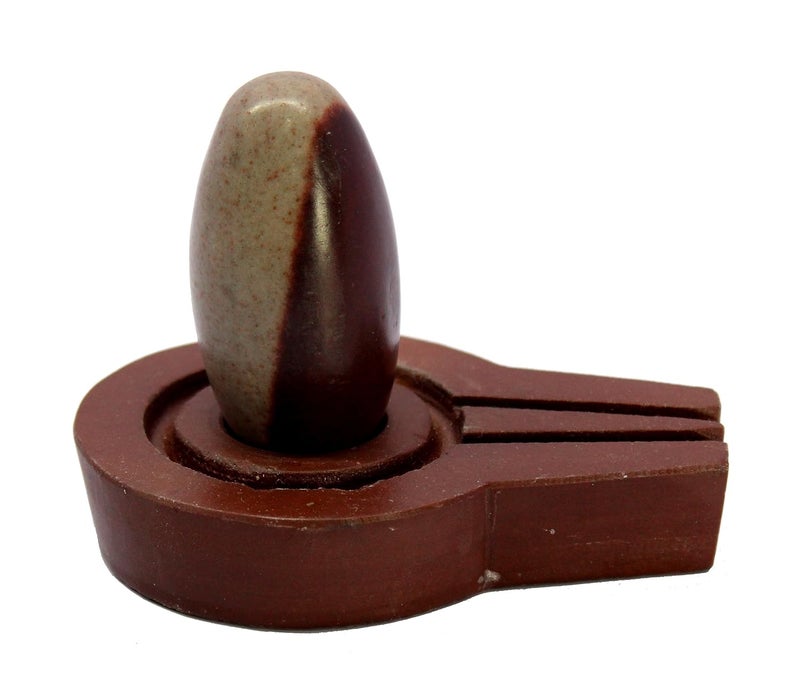 ESPLANADE ESPLANADE Narmadeshwar Shivling Shiva Lingam Narmada Stone Jaladhari Narmada Stone for Temple Mandir Home Brown 425 Inches Religious - Image 4