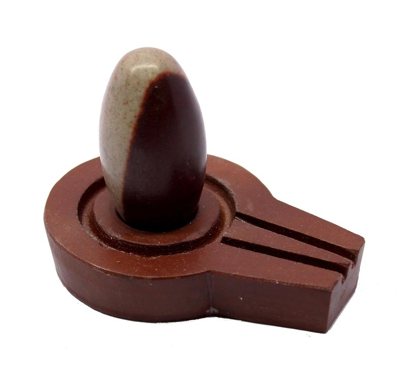 ESPLANADE ESPLANADE Narmadeshwar Shivling Shiva Lingam Narmada Stone Jaladhari Narmada Stone for Temple Mandir Home Brown 425 Inches Religious - Image 3