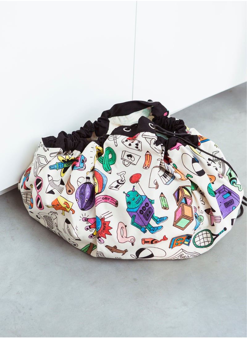 Lona Store - Portable Kids Toy Doodle Storage Bag Large Capacity Drawstring Pouch Play Mat Toys Organizer Practical Storage Bags - Image 1