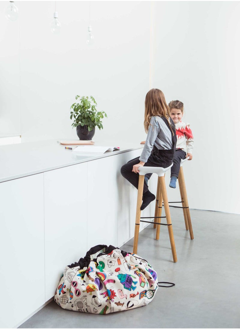 Lona Store - Portable Kids Toy Doodle Storage Bag Large Capacity Drawstring Pouch Play Mat Toys Organizer Practical Storage Bags - Image 1