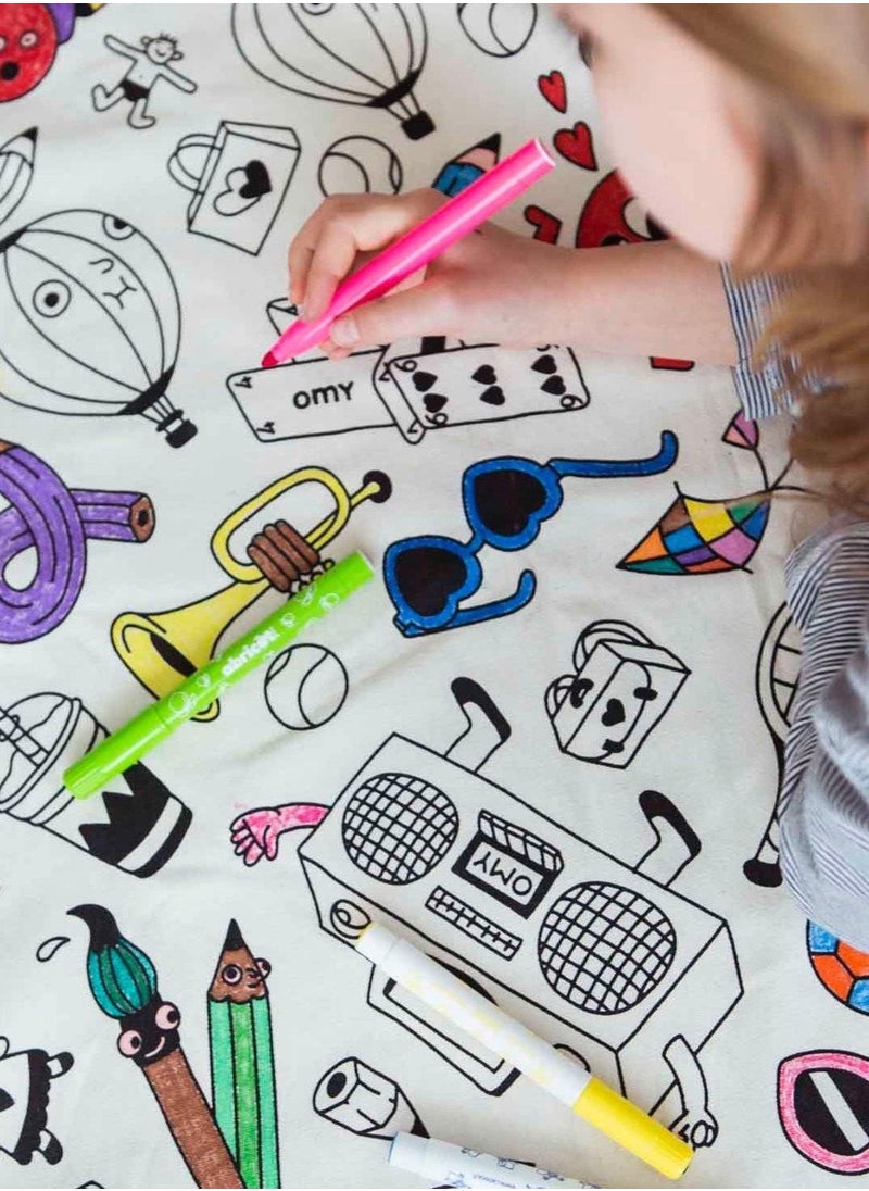 Lona Store - Portable Kids Toy Doodle Storage Bag Large Capacity Drawstring Pouch Play Mat Toys Organizer Practical Storage Bags - Image 1