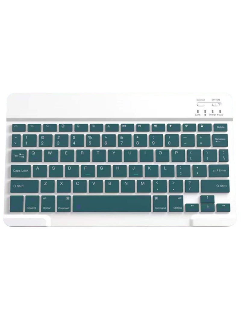 Wireless Bluetooth Rechargeable Keyboard, Multi-Device Universal  , Portable Keyboard, Suitable for iOS Android, Windows iPad, Tablets MacBook (Green) - Image 1