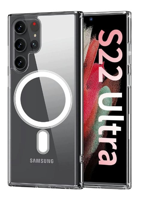 Samsung Galaxy S22 Ultra Clear Case, Compatible with MagSafe Wireless Charging, Ultra Slim Shockproof Clear Cover 6.8 Inch (2022)