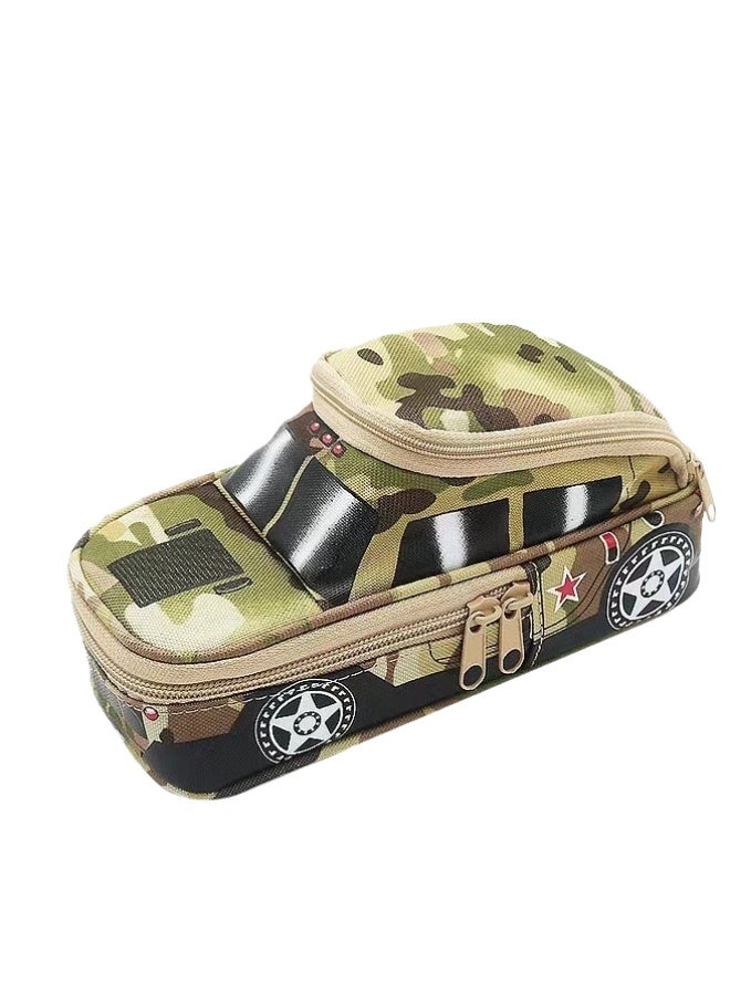 عام مقلمة الإبداعية مقلمة التمويه سستة طالب تخزين حقيبة أدوات مكتبية قلم رصاص الكرتون صندوق أدوات مكتب - Image 1