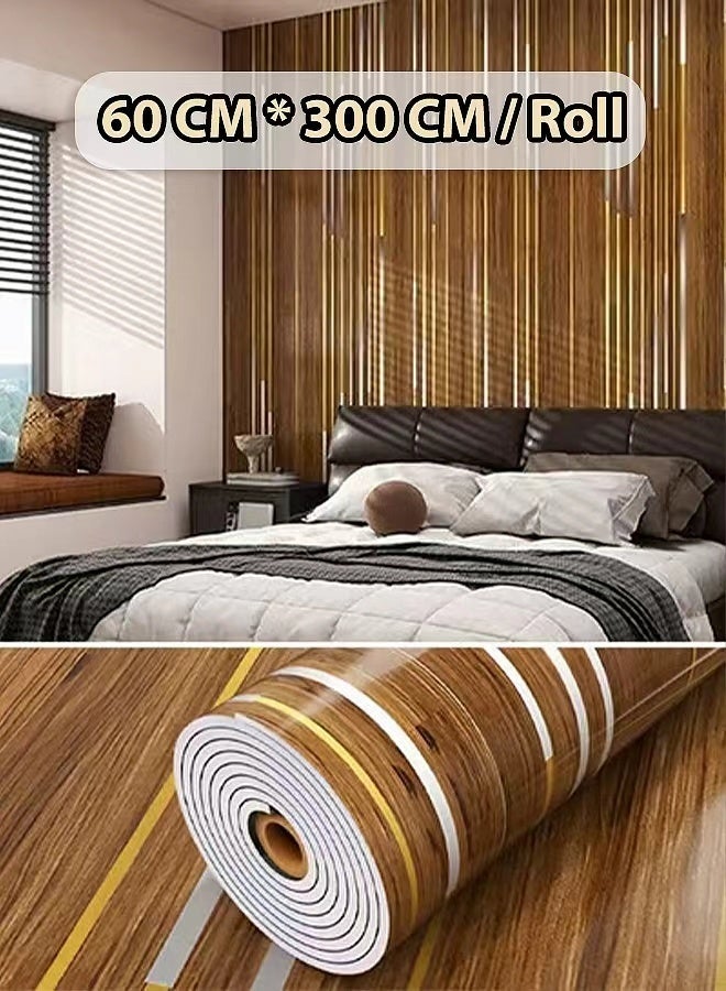 NOAEOU Peel and Stick 3D Wall Panels 60×300cm Luxury Light Luxury Waterproof PVC Self-Adhesive Wallpaper for TV Wall Living Room Bedroom Office Home Decor(J029) - Image 1