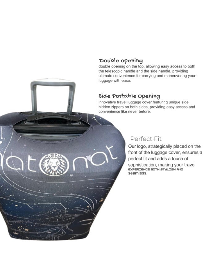 natOnat Travel Luggage Cover Protector - Suitcase Cover - Stretchy, Washable Spandex & Polyester - Protects Against Dirt & Scratches - Lunara Design - Fits 72-81 CM Height ( X Large ) - Image 5