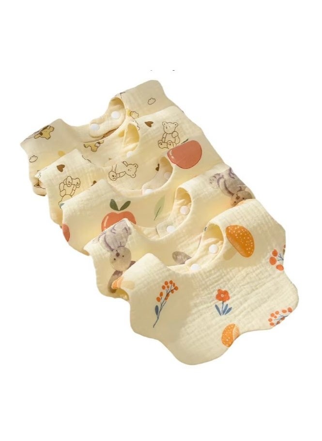 Generic - Muslin Baby Bibs 5 Pack Bandana Drool 100% Cotton for Unisex Baby, Solid Colors Set Teething Drooling A - Image 1