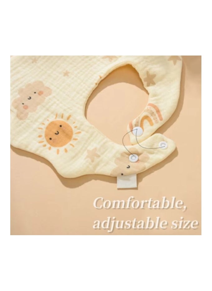 Generic - Muslin Baby Bibs 5 Pack Bandana Drool 100% Cotton for Unisex Baby, Solid Colors Set Teething Drooling A - Image 1