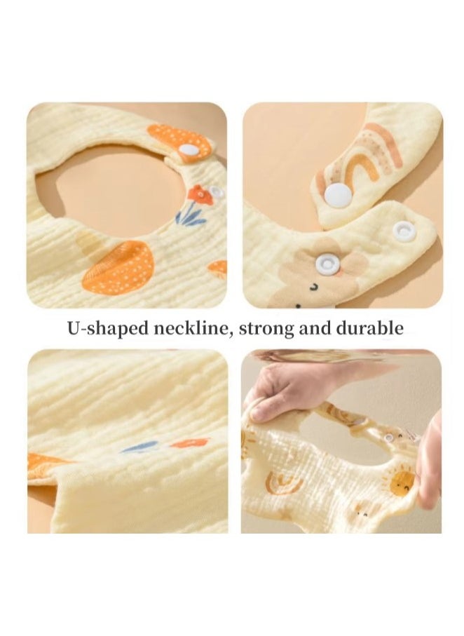 Generic - Muslin Baby Bibs 5 Pack Bandana Drool 100% Cotton for Unisex Baby, Solid Colors Set Teething Drooling A - Image 1