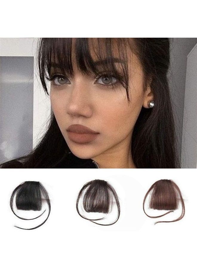 Glamza Clip In Fringe 'Big Bang' Clip in Bangs Front Hairpiece Topper for Women Available in Black, Dark Brown or Light Brown With or Without Sideburns (Light Brown (Without Sideburns)) - Image 5