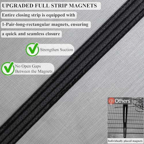 Mpmedo Fiberglass Magnetic Screen Door,Full Strip Magnets for Seamless Closure,Heavy Duty Mesh,Retractable Door Screen Magnetic Closure for Single Front Sliding Door,Fit Doors to 37x82 Inch - Image 3