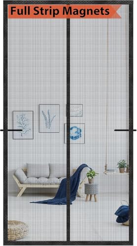 Mpmedo Fiberglass Magnetic Screen Door,Full Strip Magnets for Seamless Closure,Heavy Duty Mesh,Retractable Door Screen Magnetic Closure for Single Front Sliding Door,Fit Doors to 37x82 Inch - Image 1