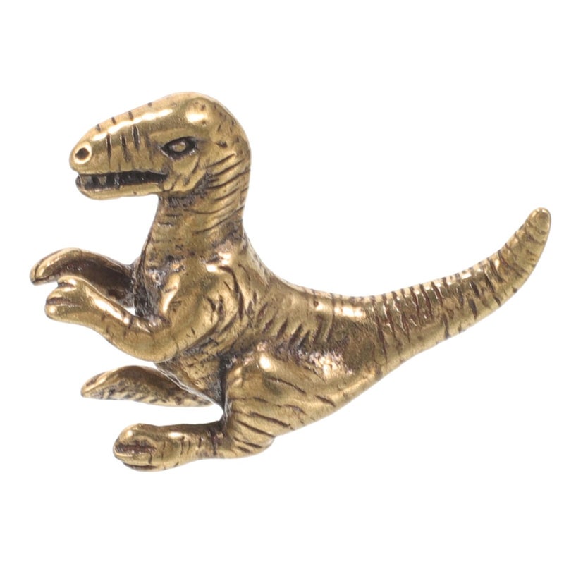 Vintage Brass Dinosaur Statue Sculpture Antique Ornament for Home Office Desk Decoration - Image 2