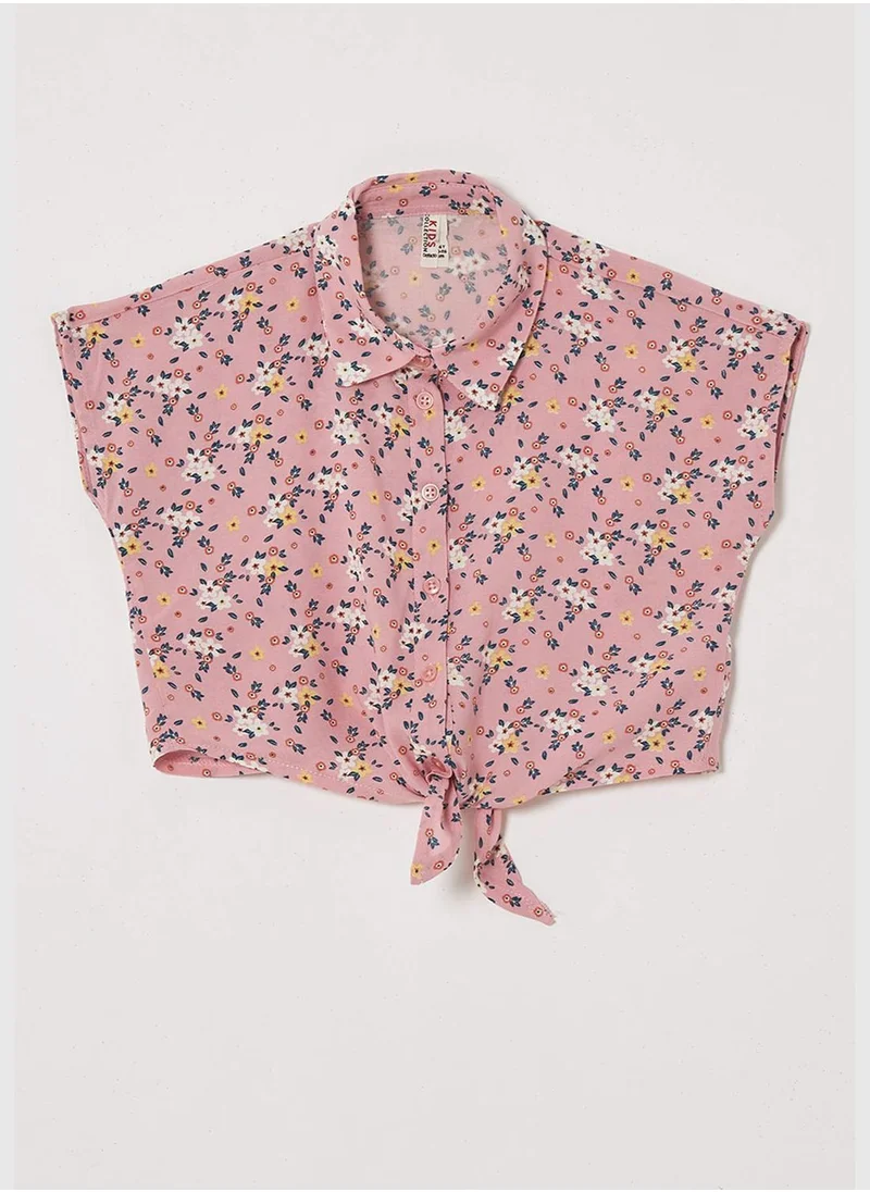 DeFacto Short Sleeved Standard Hem Relaxed Fit Floral Print Shirt