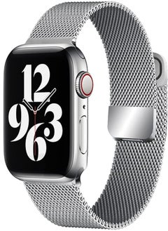 Generic Stainless Steel Magnetic Band Compatible with Apple Watch 49mm 45mm 44mm 42mm, Adjustable Milanese Magnet Metal Strap Men Women for iWatch Series 8/7/6/5/4/3/2/1/SE/Ultra 
