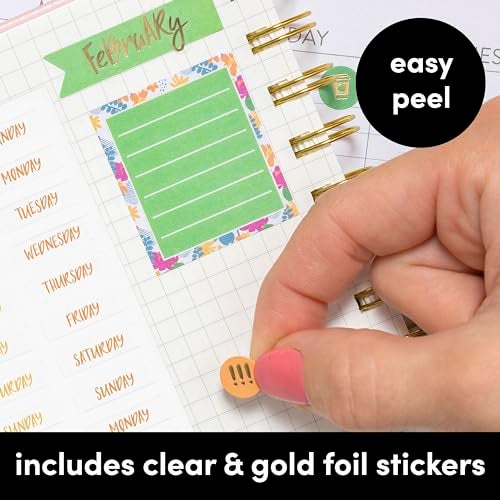 PAPERAGE Planner Stickers, Multicolored & Gold Foil for Planners, Calendars, Journals & Notebooks, Rainbow Theme, 25 Sheets, Over 1,680 Per Pack - Image 4