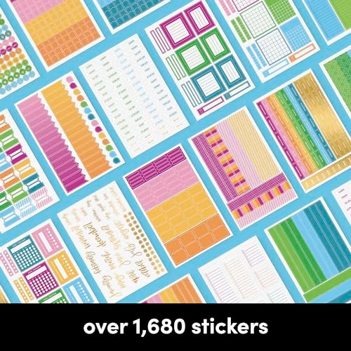 PAPERAGE Planner Stickers, Multicolored & Gold Foil for Planners, Calendars, Journals & Notebooks, Rainbow Theme, 25 Sheets, Over 1,680 Per Pack - Image 3