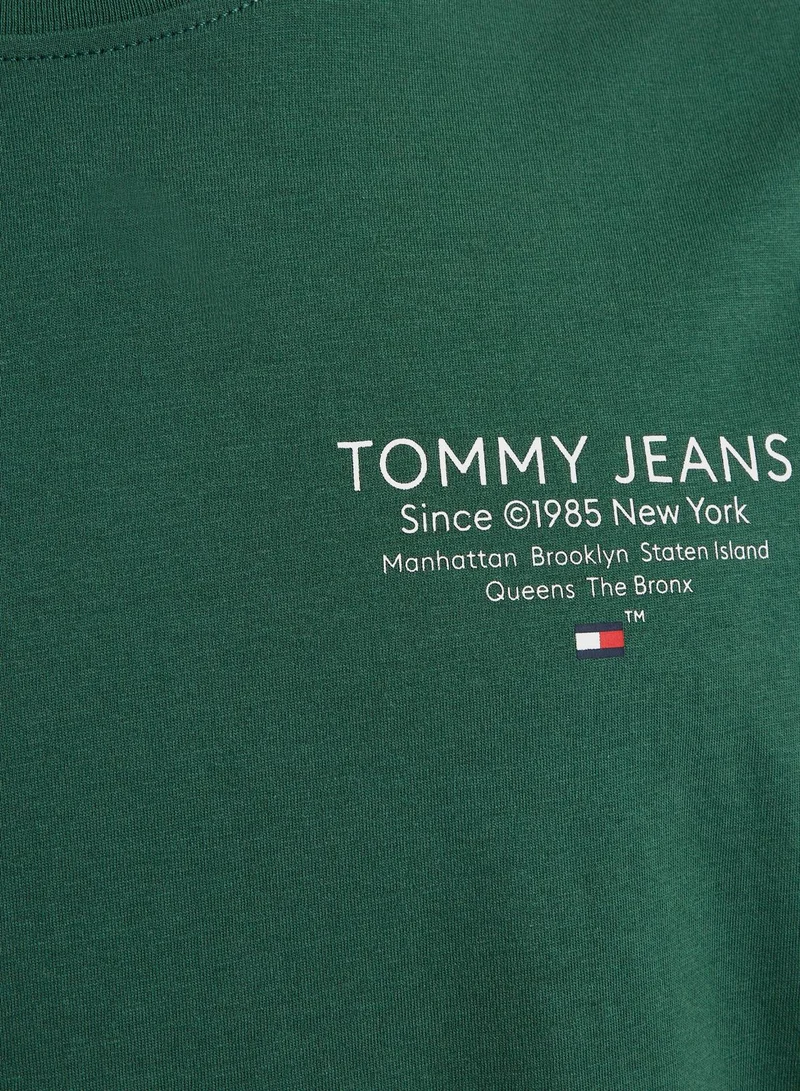 TOMMY JEANS Text Print Crew Neck T-Shirt