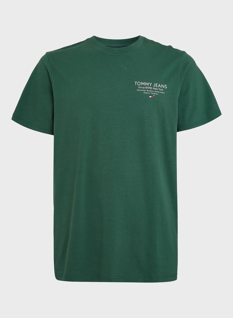 TOMMY JEANS Text Print Crew Neck T-Shirt