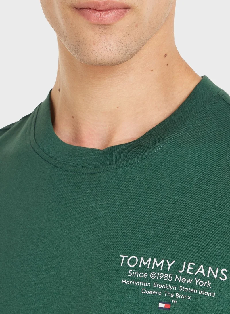 TOMMY JEANS Text Print Crew Neck T-Shirt
