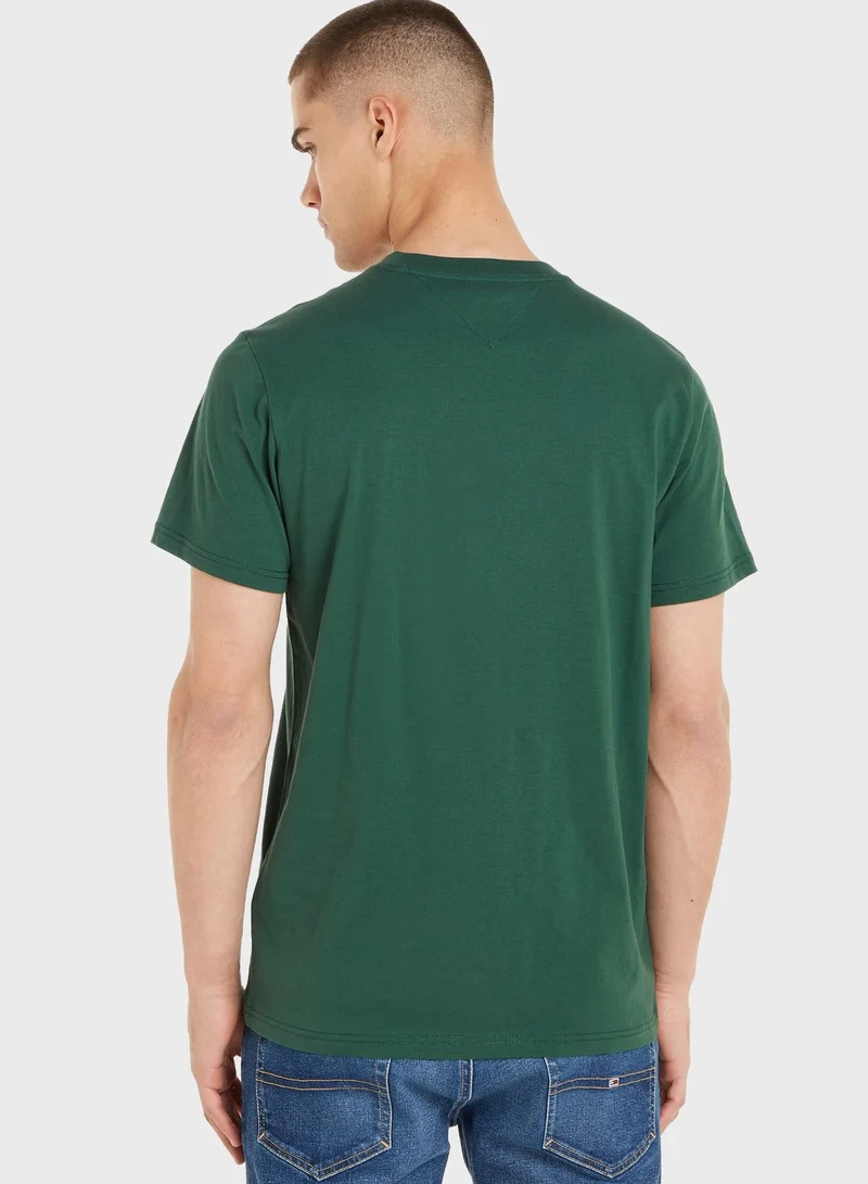 TOMMY JEANS Text Print Crew Neck T-Shirt