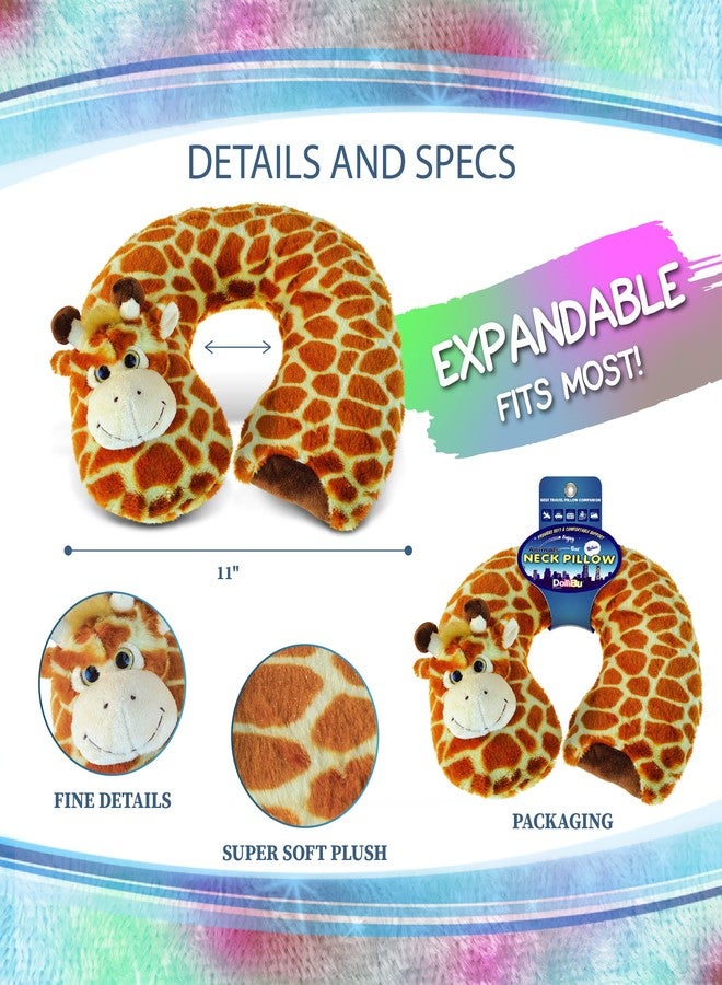 Puzzled DolliBu Giraffe Plush Neck Pillow - Soft Travel Neck Pillow Animal for Neck & Head Support, Cute Wild Life Stuffed Pillow Accessory for Naps, Novelty Stuffed Animal Headrest for Kids & Adults - Image 2