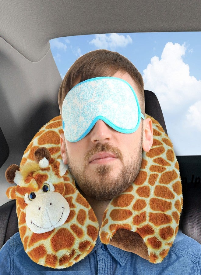 Puzzled DolliBu Giraffe Plush Neck Pillow - Soft Travel Neck Pillow Animal for Neck & Head Support, Cute Wild Life Stuffed Pillow Accessory for Naps, Novelty Stuffed Animal Headrest for Kids & Adults - Image 5