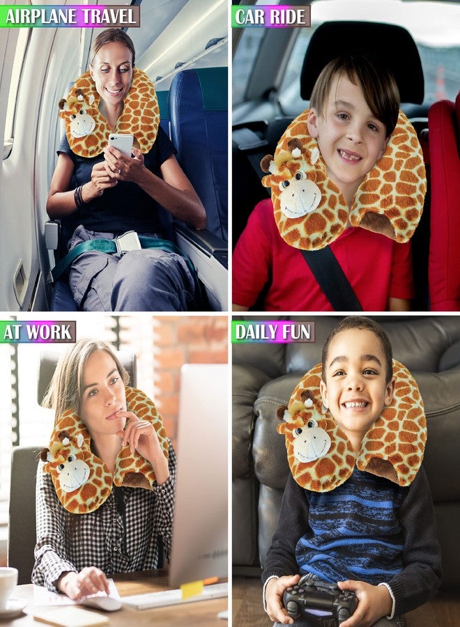 Puzzled DolliBu Giraffe Plush Neck Pillow - Soft Travel Neck Pillow Animal for Neck & Head Support, Cute Wild Life Stuffed Pillow Accessory for Naps, Novelty Stuffed Animal Headrest for Kids & Adults - Image 3