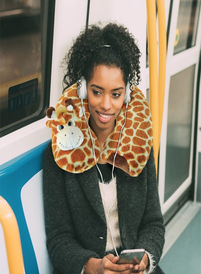 Puzzled DolliBu Giraffe Plush Neck Pillow - Soft Travel Neck Pillow Animal for Neck & Head Support, Cute Wild Life Stuffed Pillow Accessory for Naps, Novelty Stuffed Animal Headrest for Kids & Adults - Image 4